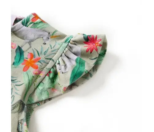 Bērnu Kleita Ar Brīvām Piedurknēm, Gaiša Haki, 92