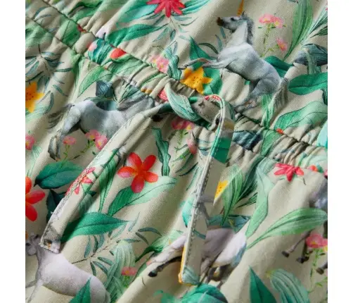 Vaikiška Suknelė Laisvomis Rankovėmis, Šviesi Chaki, 116 Dydžio