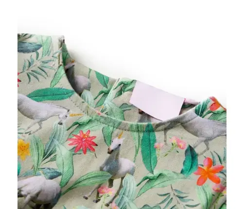 Bērnu Kleita Ar Brīvām Piedurknēm, Gaiša Haki, 128