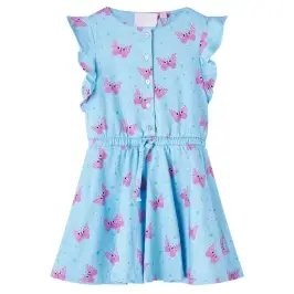 Vaikiška Suknelė Be Rankovių Su Sagutėmis, Mėlynos Spalvos, 104 Dydžio