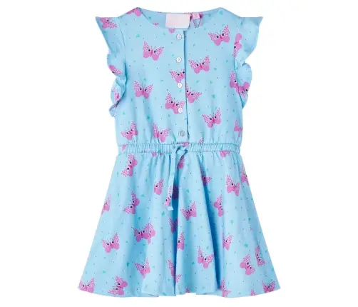 Vaikiška Suknelė Be Rankovių Su Sagutėmis, Mėlynos Spalvos, 104 Dydžio