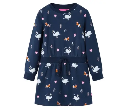 Pikkade Varrukatega Laste Kleit, Tumesinine, 116