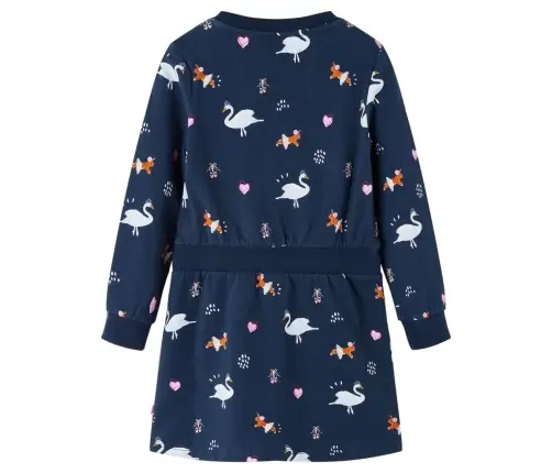 Bērnu Kleita Ar Garām Piedurknēm, Tumši Zila, 128