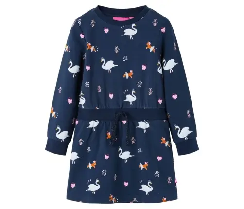 Vaikiška Suknelė Ilgomis Rankovėmis, Tamsiai Mėlyna, 140 Dydžio