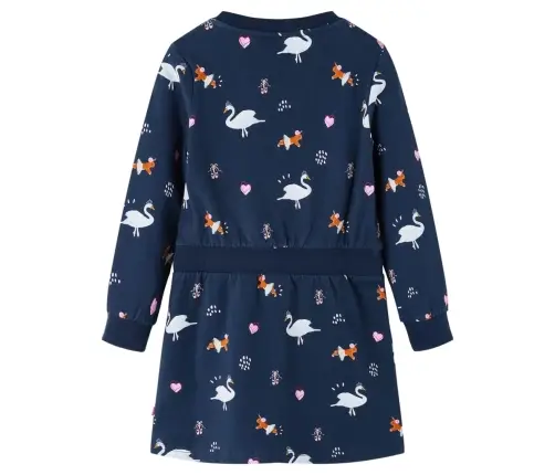 Vaikiška Suknelė Ilgomis Rankovėmis, Tamsiai Mėlyna, 140 Dydžio