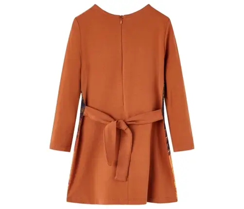 Pikkade Varrukatega Laste Kleit, Konjakipruun, 104