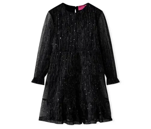 Bērnu Kleita Ar Garām Piedurknēm, Melna, 104