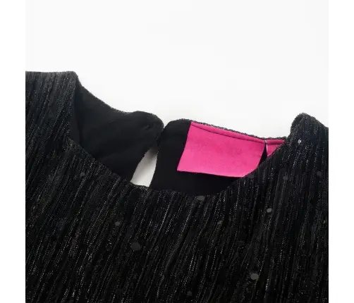 Vaikiška Suknelė Ilgomis Rankovėmis, Juodos Spalvos, 116 Dydžio