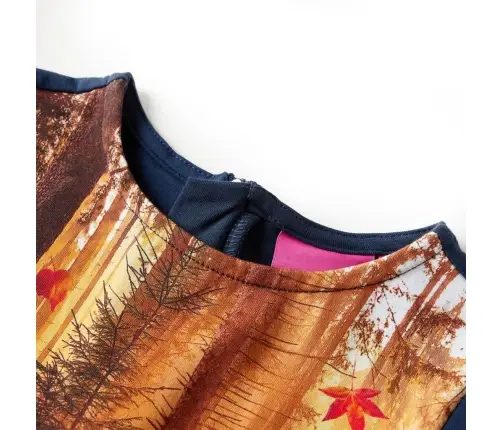 Vaikiška Suknelė Ilgomis Rankovėmis, Tamsiai Mėlyna, 128 Dydžio