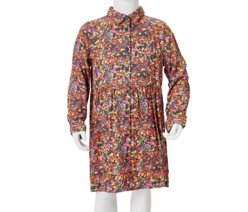 Bērnu Kleita Ar Garām Piedurknēm, Krāsaina, 92