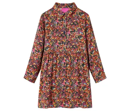 Bērnu Kleita Ar Garām Piedurknēm, Krāsaina, 104