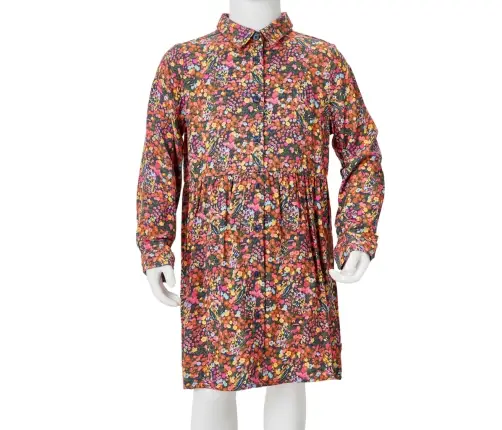 Bērnu Kleita Ar Garām Piedurknēm, Krāsaina, 128