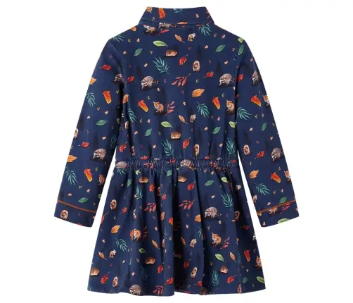 Bērnu Kleita Ar Garām Piedurknēm, Tumši Zila, 92