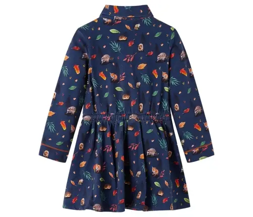 Pikkade Varrukatega Laste Kleit, Tumesinine, 128