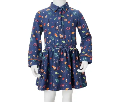 Pikkade Varrukatega Laste Kleit, Tumesinine, 128