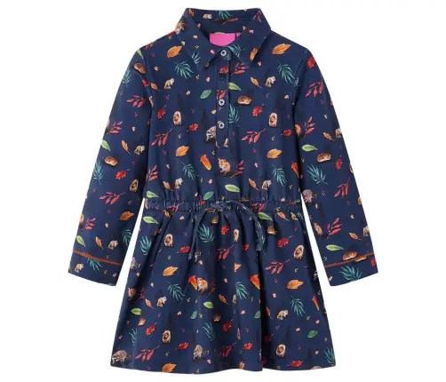 Bērnu Kleita Ar Garām Piedurknēm, Tumši Zila, 140