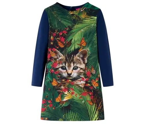 Bērnu Kleita Ar Garām Piedurknēm, Tumši Zila, 128