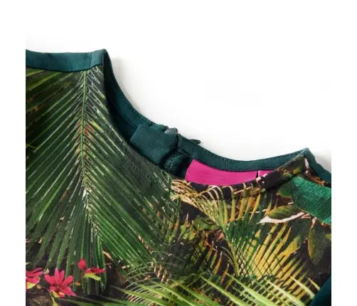 Vaikiška Suknelė Ilgomis Rankovėmis, Tamsiai Žalia, 104 Dydžio