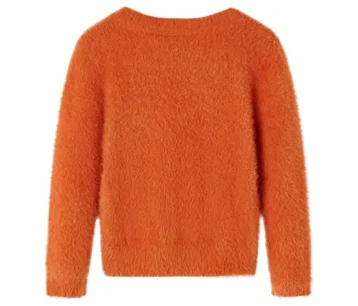 Bērnu Džemperis, Adīts, Spilgti Oranžs, 140