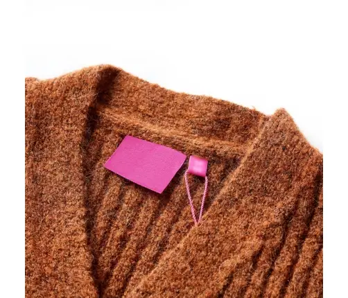 Laste Kardigan, Kootud, Konjakipruun, 128
