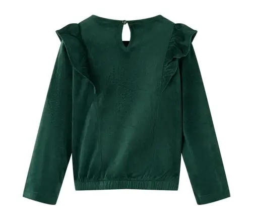 Bērnu Blūze Ar Volāniem, Tumši Zaļa, 128