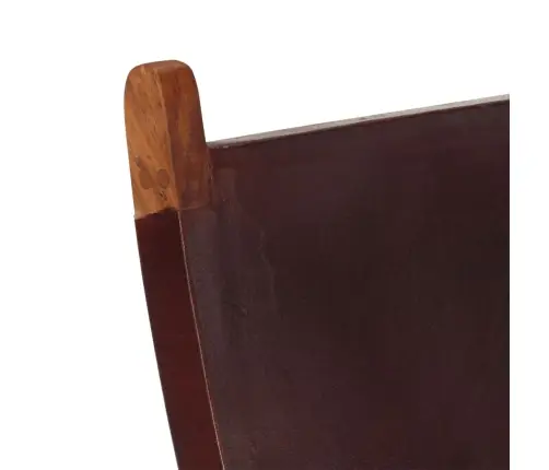 Sulankstoma Poilsio Kėdė, Tamsiai Rudos Spalvos, Tikra Oda