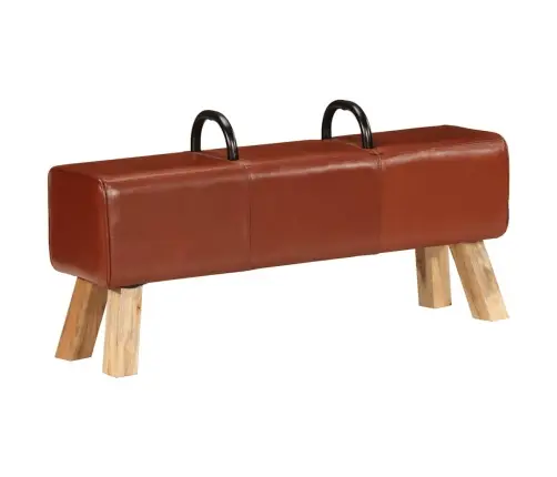 Vingrošanas Buks, 110 Cm, Brūna Dabīgā Āda Vidaxl