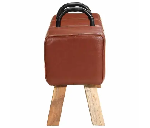 Vingrošanas Buks, 110 Cm, Brūna Dabīgā Āda Vidaxl