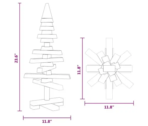 Koka Ziemassvētku Eglīte Dekorēšanai, 60 Cm, Priedes Masīvkoks Vidaxl