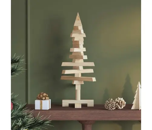 Koka Ziemassvētku Eglīte Dekorēšanai, 60 Cm, Priedes Masīvkoks Vidaxl
