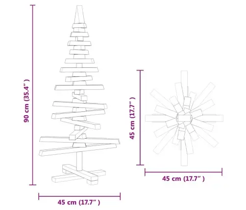 Puidust Jõulupuu Kaunistuseks, 90 cm Männipuit
