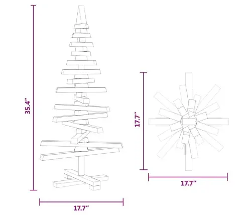 Puidust Jõulupuu Kaunistuseks, 90 cm Männipuit
