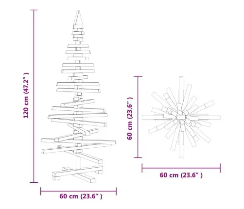 Puidust Jõulupuu Kaunistuseks, 120 cm Männipuit