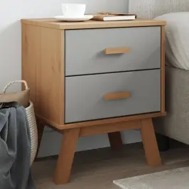 Naktsskapītis Olden, Pelēks, Brūns, Priedes Masīvkoks Vidaxl