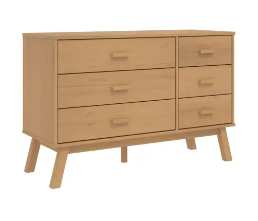 Spintelė Su Stalčiais Olden, Ruda, Pušies Medienos Masyvas