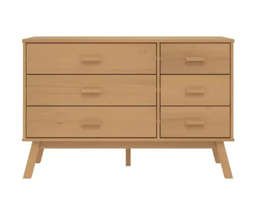 Spintelė Su Stalčiais Olden, Ruda, Pušies Medienos Masyvas