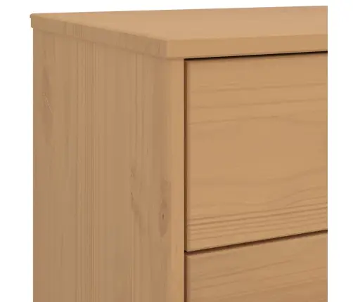 Spintelė Su Stalčiais Olden, Ruda, Pušies Medienos Masyvas