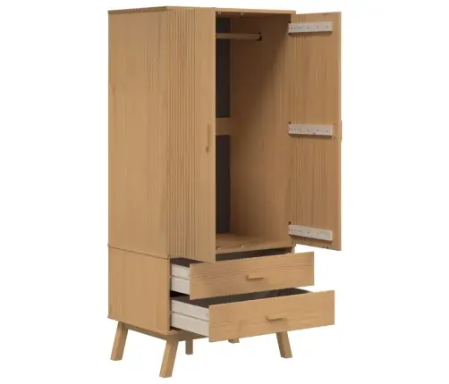 Skapis Olden, 76,5X53X172 Cm, Brūns, Priedes Masīvkoks Vidaxl