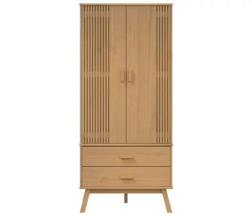 Skapis Olden, 76,5X53X172 Cm, Brūns, Priedes Masīvkoks Vidaxl