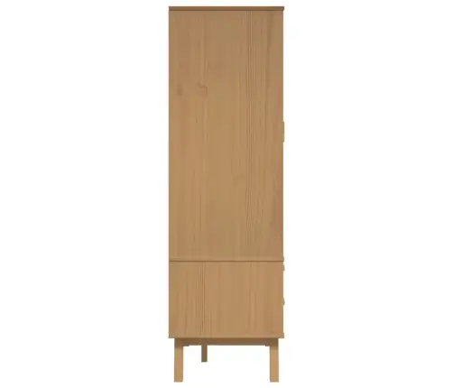 Skapis Olden, 76,5X53X172 Cm, Brūns, Priedes Masīvkoks Vidaxl