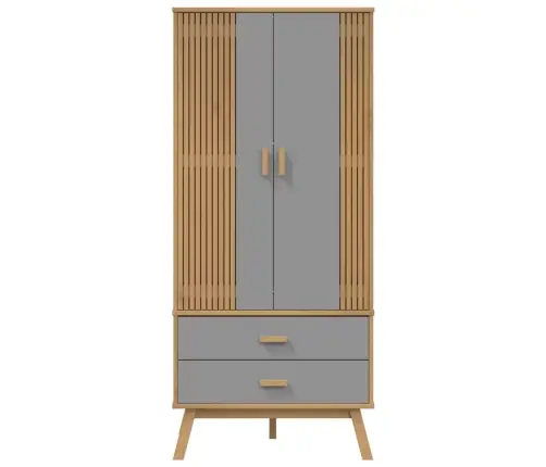 Skapis Olden, Brūns, Pelēks, 76,5X53X172 Cm, Priedes Masīvkoks Vidaxl