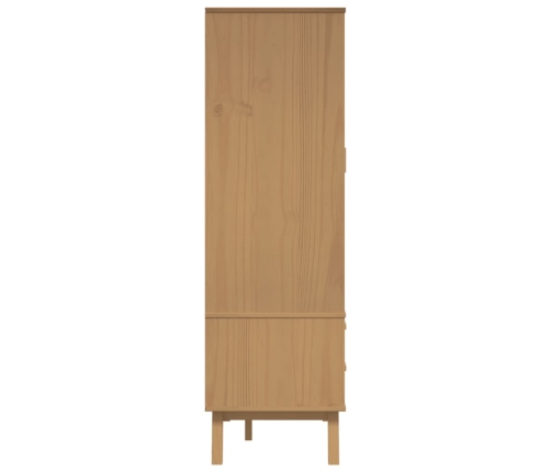 Skapis Olden, 76,5X53X172 Cm, Balts, Brūns, Priedes Masīvkoks Vidaxl