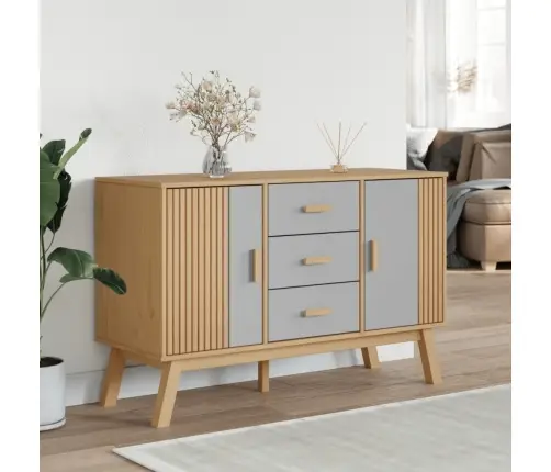 Kumode Olden, Pelēka, Brūna, 114X43X73,5 Cm, Priedes Masīvkoks Vidaxl