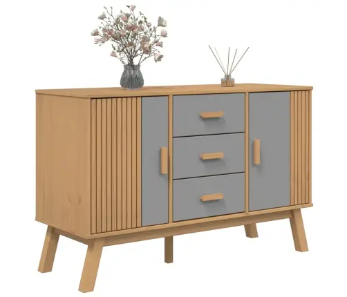 Kumode Olden, Pelēka, Brūna, 114X43X73,5 Cm, Priedes Masīvkoks Vidaxl