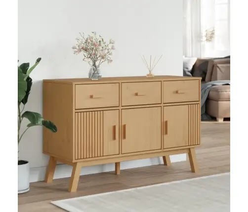 Kumode Olden, 114X43X73,5 Cm, Brūna, Priedes Masīvkoks Vidaxl