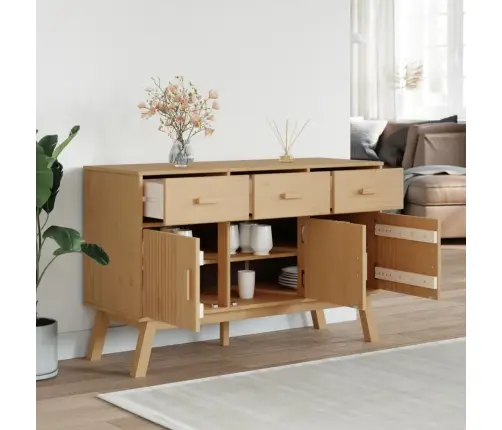 Kumode Olden, 114X43X73,5 Cm, Brūna, Priedes Masīvkoks Vidaxl