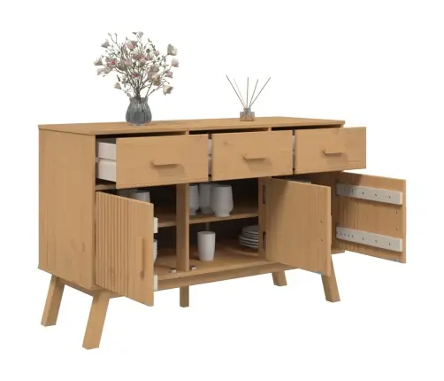 Kumode Olden, 114X43X73,5 Cm, Brūna, Priedes Masīvkoks Vidaxl