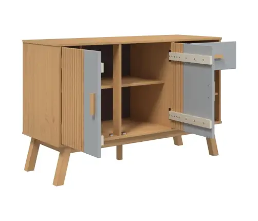 Kumode Olden, Pelēka, Brūna, 114X43X73,5 Cm, Priedes Masīvkoks Vidaxl