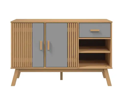 Kumode Olden, Pelēka, Brūna, 114X43X73,5 Cm, Priedes Masīvkoks Vidaxl