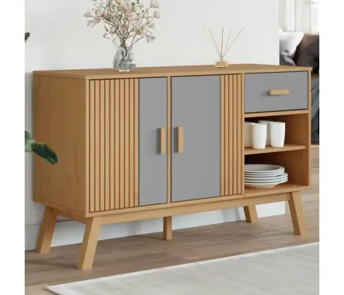 Kumode Olden, Pelēka, Brūna, 114X43X73,5 Cm, Priedes Masīvkoks Vidaxl